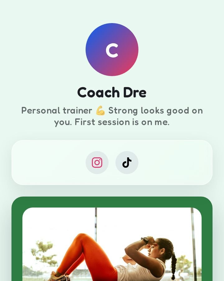 Fitness trainer page on MyBioKit