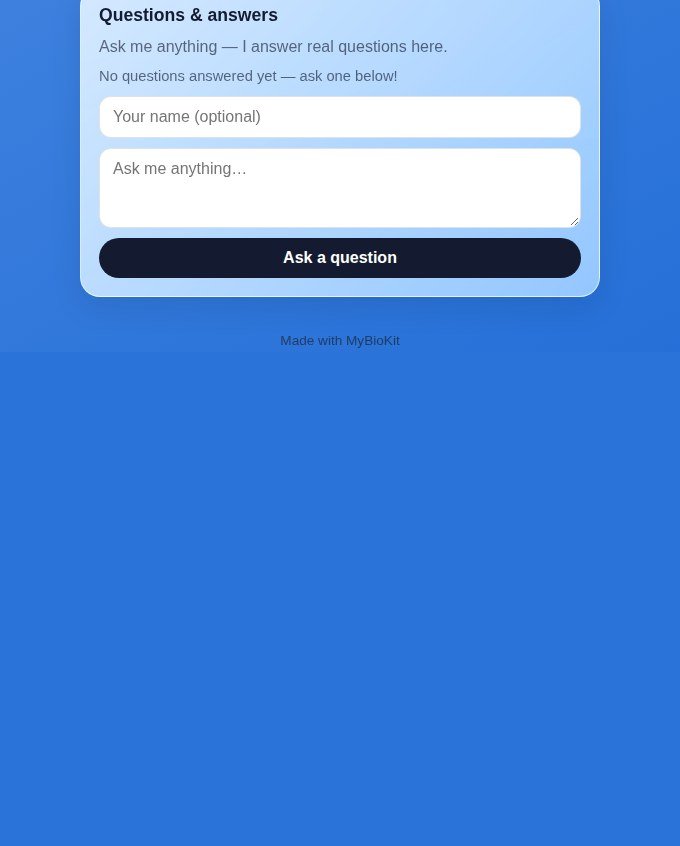 Q&A Box widget with an ask-a-question form on a creator page