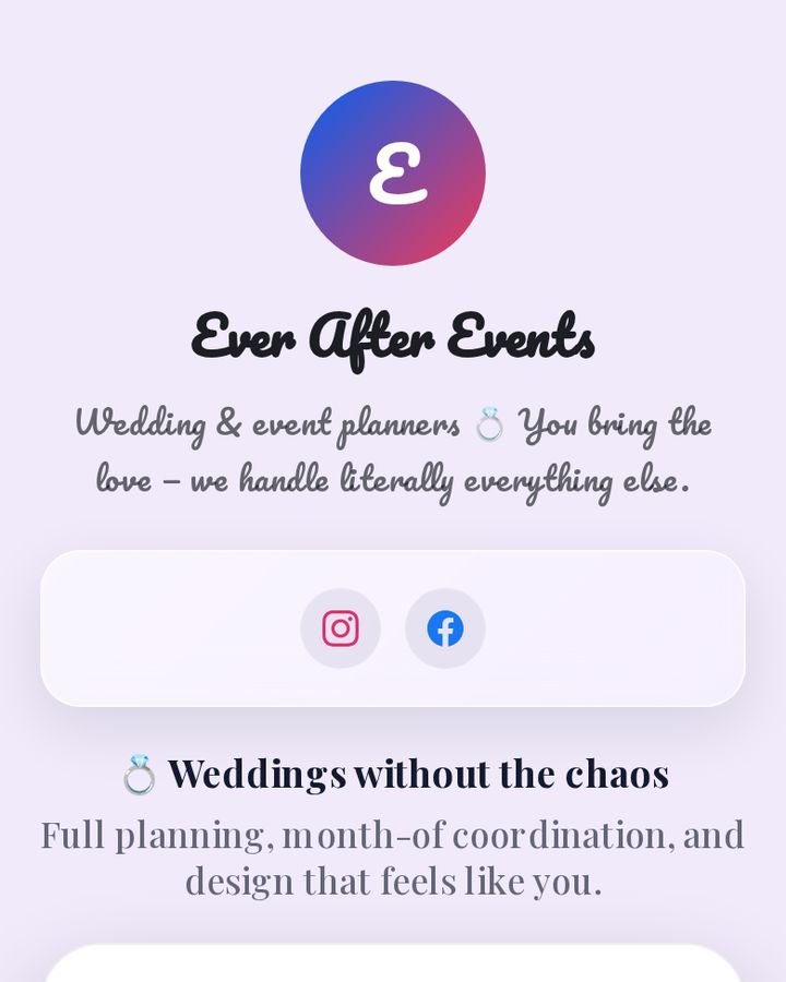 Wedding planner page on MyBioKit